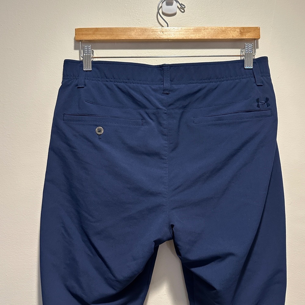 Under Armour Golf Pants Mens‎ 34x29 Navy Blue Tapered Leg Performance Chino - Picture 7 of 9